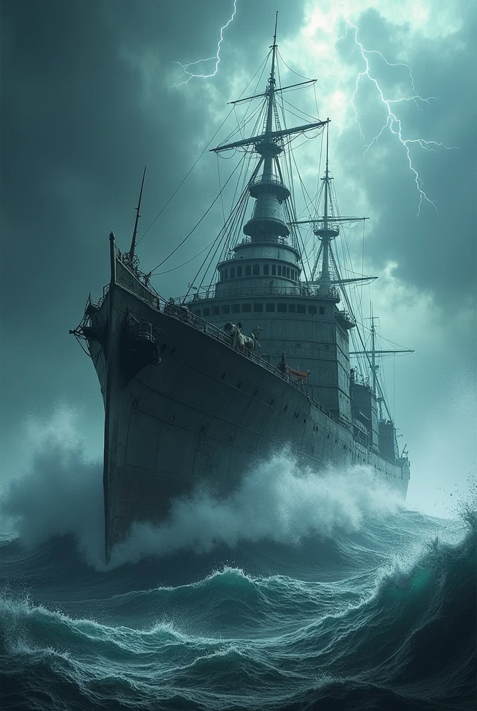 Ship in rotating in hurricane 