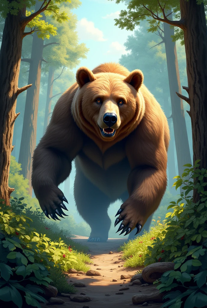 Suddenly, a bear appeared.