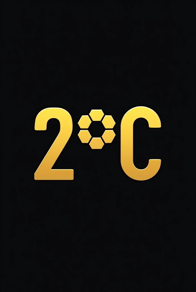 make a logo for my football team, the name is 2°C, in golden color, no frills around or anything, just 2°C a football team emblem something aggressive