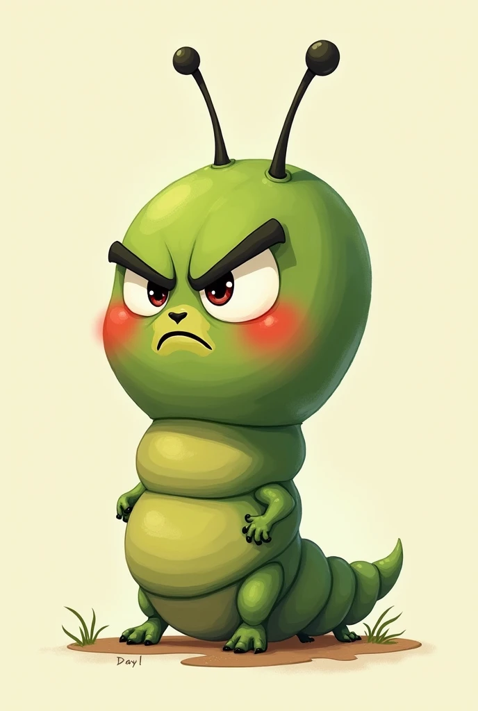 Dave the ordinary caterpillar
Big head with blush make him furious
