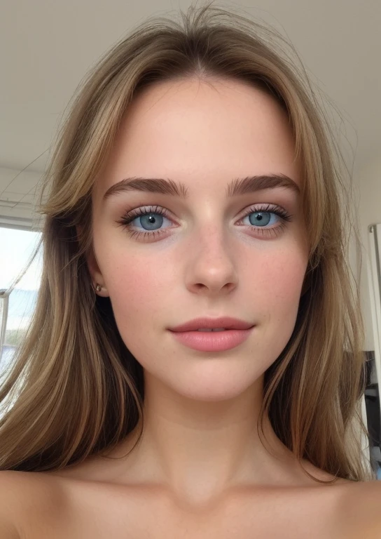 A selfie of a pretty young woman, prise avec l'appareil photo de l'iPhone