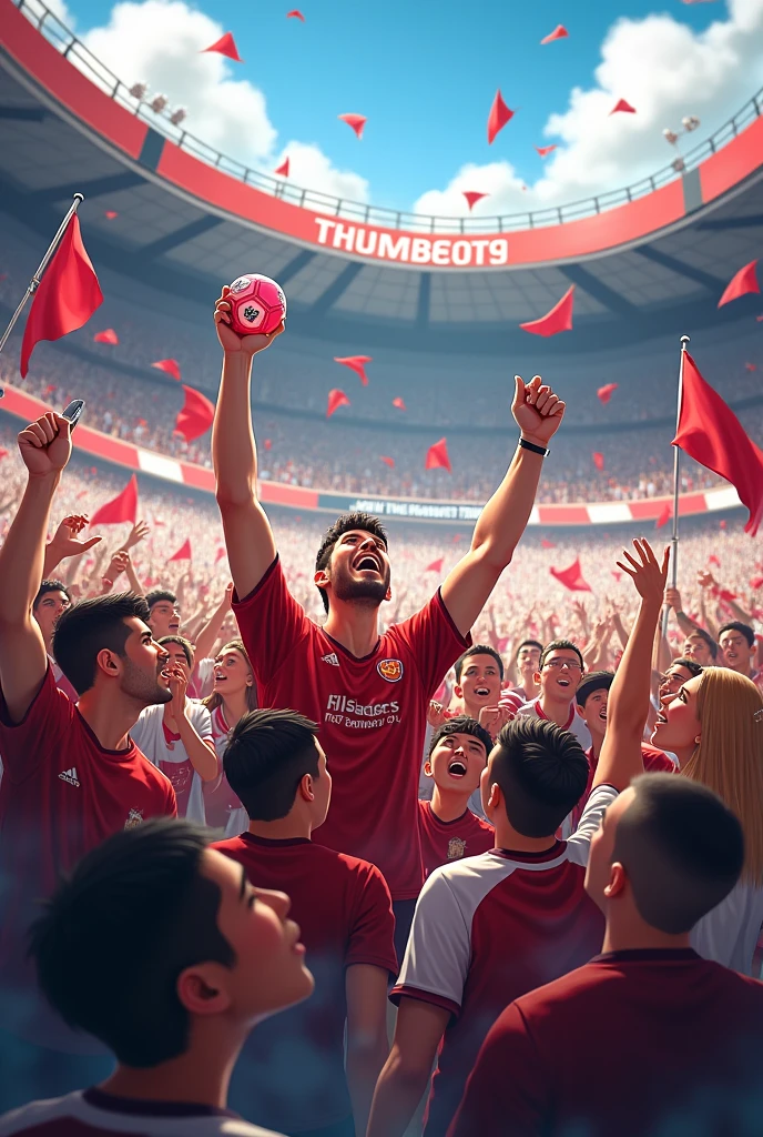 fans cheering football clib named LITVE CUP