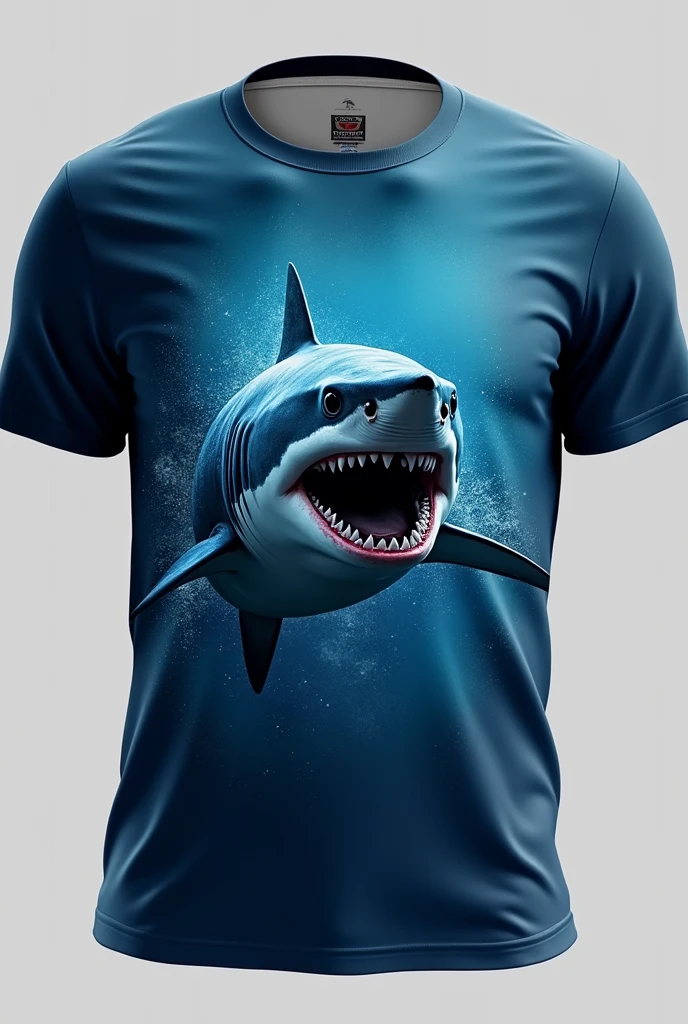 Shark themed T-shirt,sea blue 