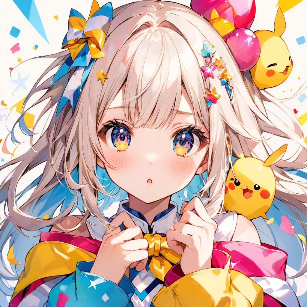 Mika Pikazo's Colorful Style, Simple line initials,Abstract art,Urban Background, (((The most beautiful girl of all time))), Twin tail hair, Cute Face. Lips in Love, Colorful Hearts, Stylish design