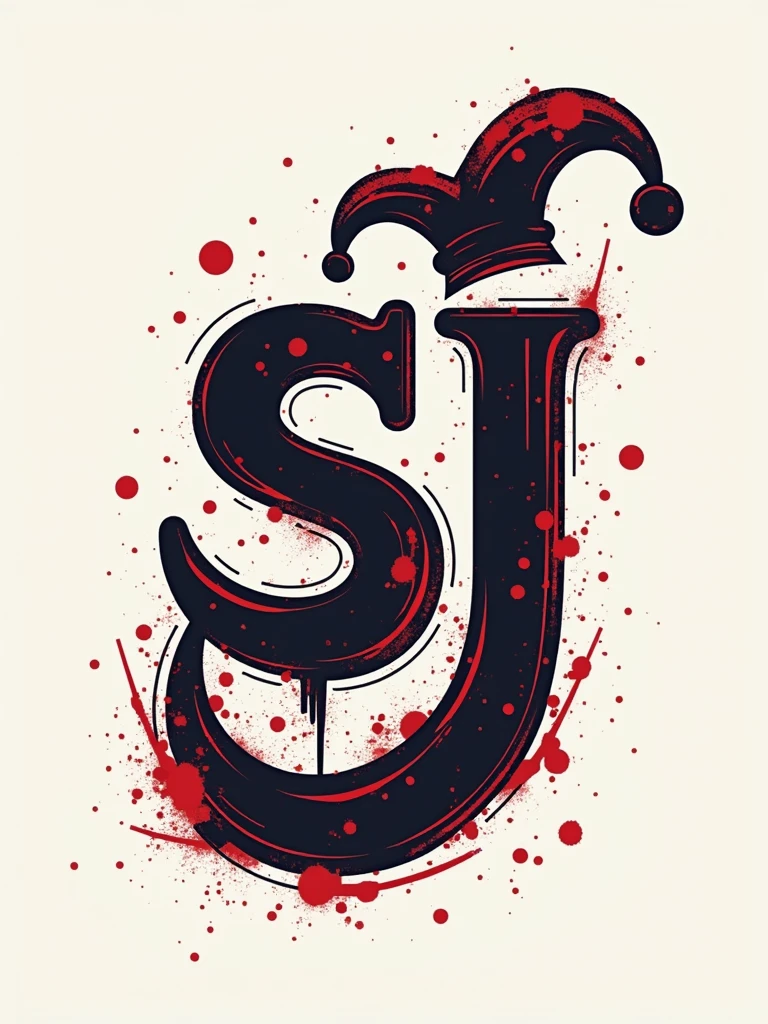 logo ''snvaj",stylish letter logo front,joker LOGO front poss