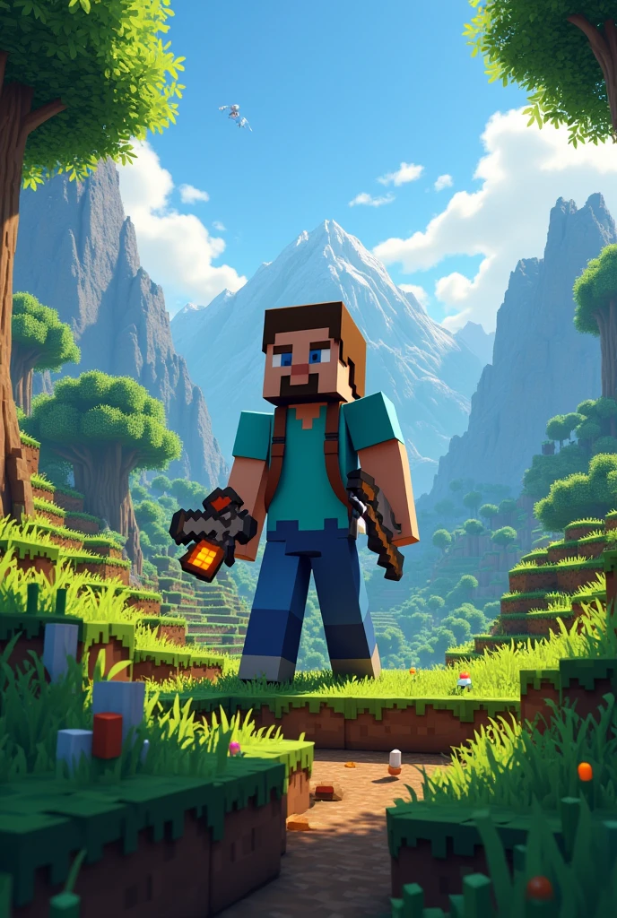 Give a thumbnail photo for minecraft survival live stream on youtube