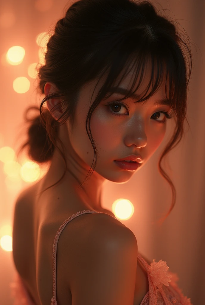 (Highest quality, masterpiece, Ultra-high resolution, (Realistic:1.4), RAW Photos, Depth of written boundary, Professional Lighting, Perfect Anatomy, Very detailed), One girl, 15 years old, The most famous Japanese idols, (((firework, The back view you are looking at))), Wearing a cute, sheer camisole, View your viewers, (((Embarrassing):1.3)), (Very cute face like the most popular Japanese idol, (Very cute and with very big round eyes), Very beautiful hair, (Very beautiful、Highly realistic skins), Very cute long eyelashes, Very cute lips)