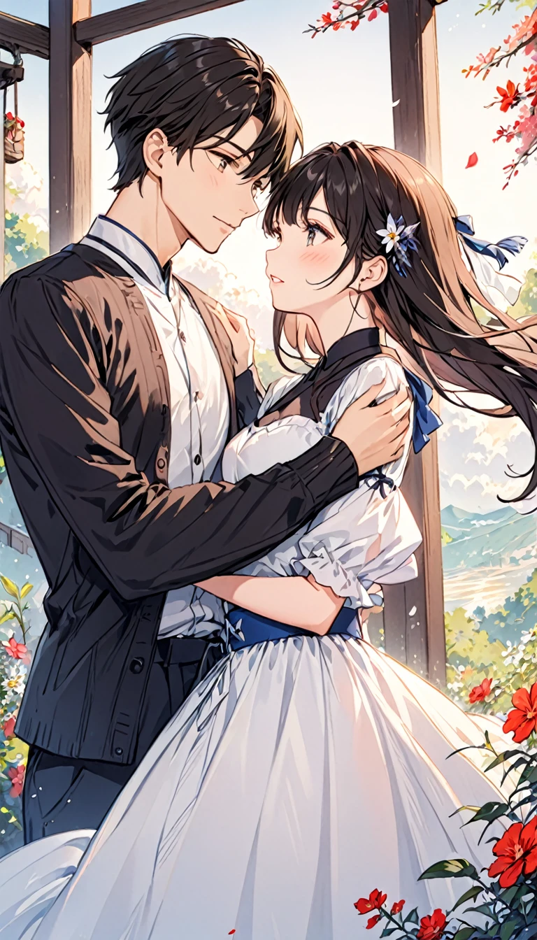 1boy, 1girl,couple,