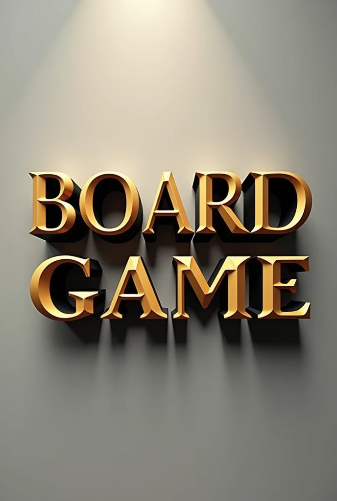 Write the word BOARDGAMEwith the letters in gold and black gradients.