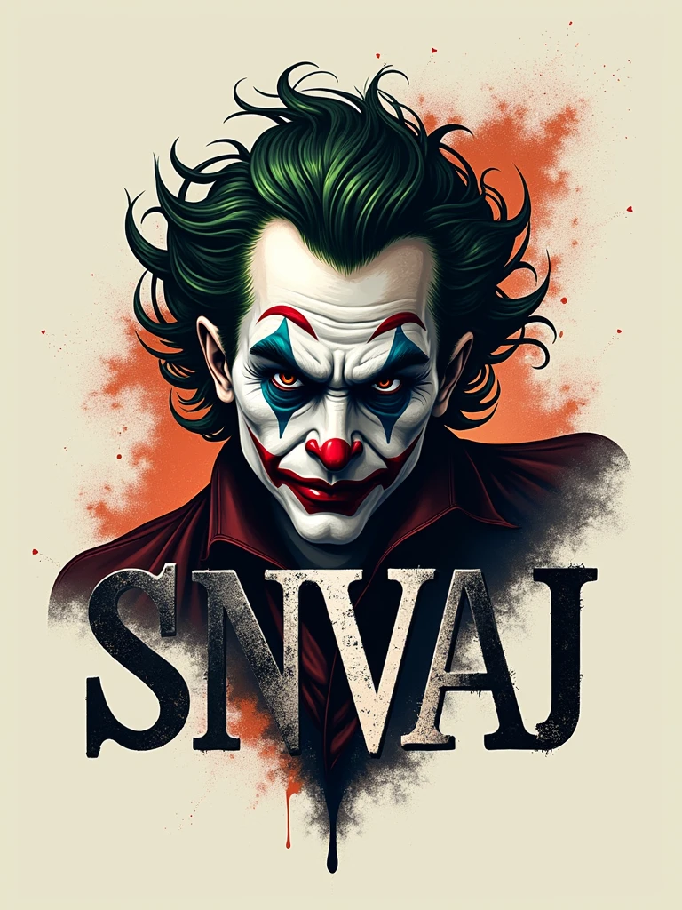 logo "snvaj" stylish letter logo front,background joker in letter front joker