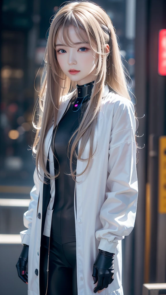 A beautiful futuristic cybernetic girl with hair with strands of neural networks, Futurism, UHD, super detail, best quality, 8k