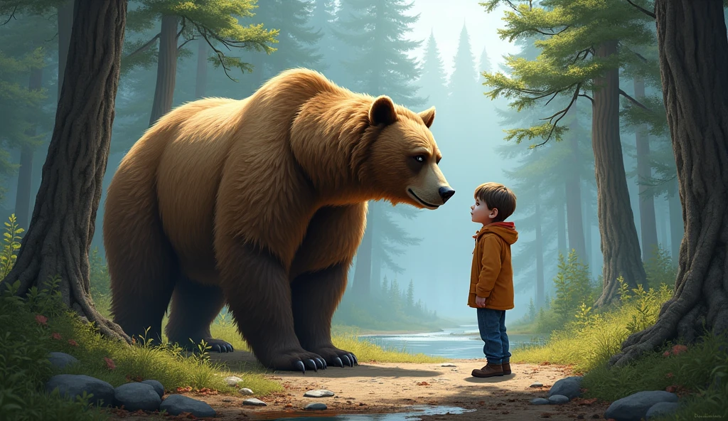 . The bear came,sniffed him, and then went away