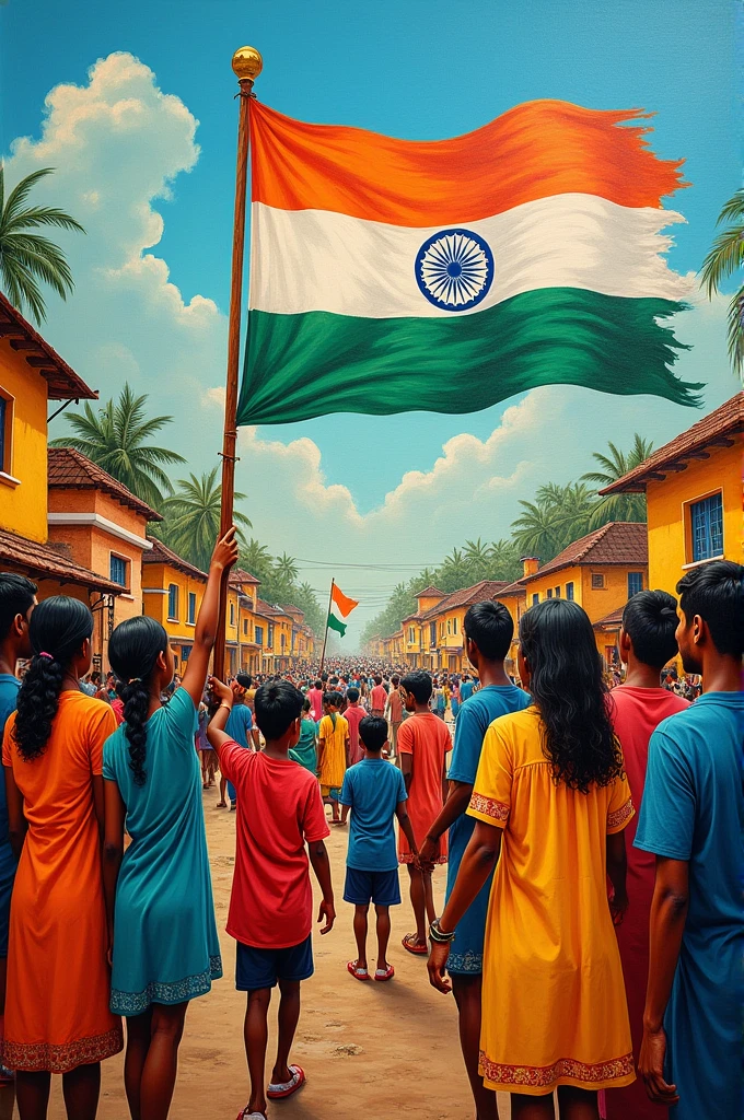 Painting on the theme har ghar tilanga