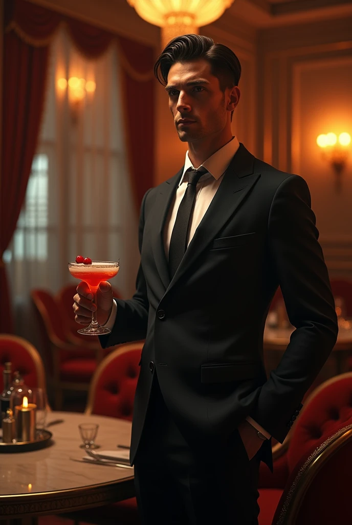 A man is holding a Filico in a host club