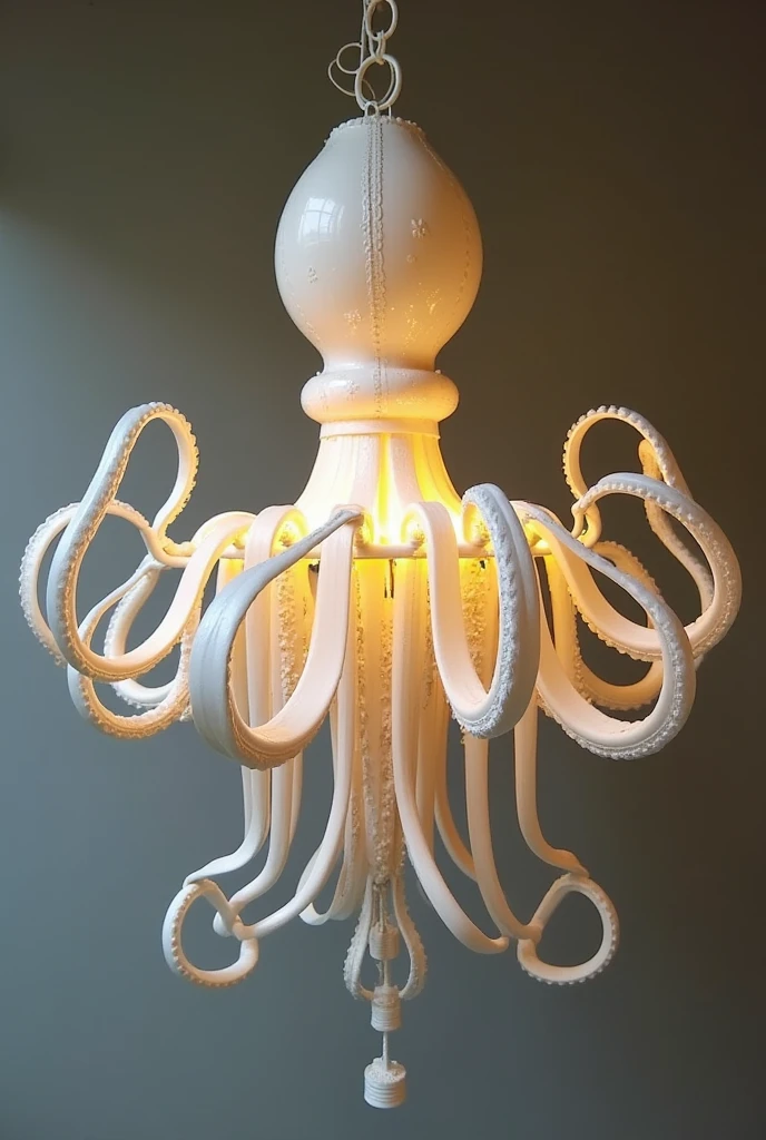 Create a chandelier that combining a shape of squid and lily flower...the chandelier is made using polystyrene cup generate another one with different concept