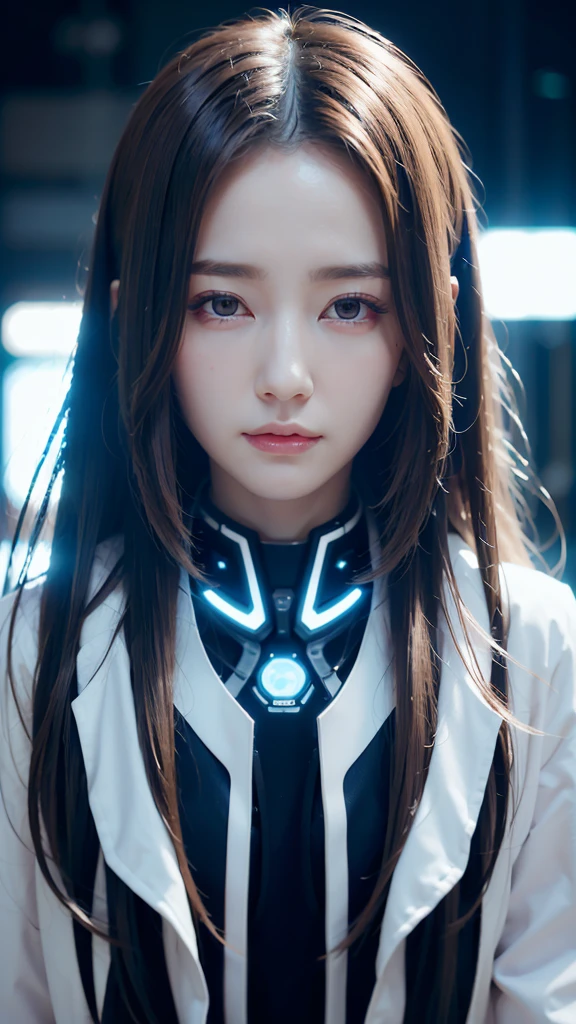 A beautiful futuristic cybernetic girl with hair with strands of neural networks, Futurism, UHD, super detail, best quality, 8k