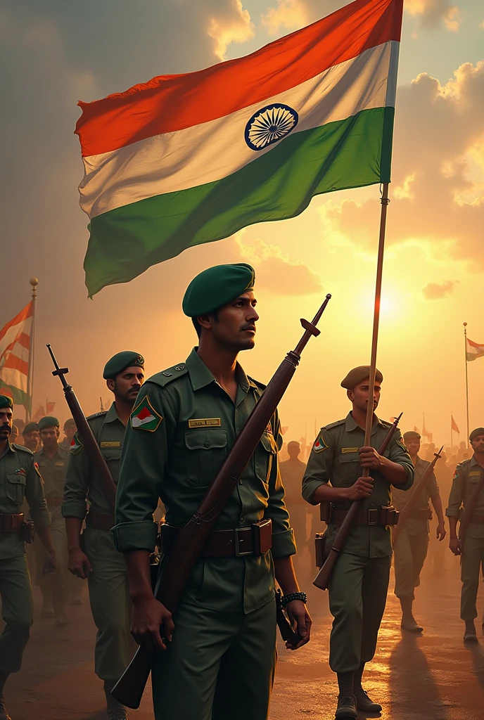 Independence day theme with indian army sacrifices with some writings with respect to independence day