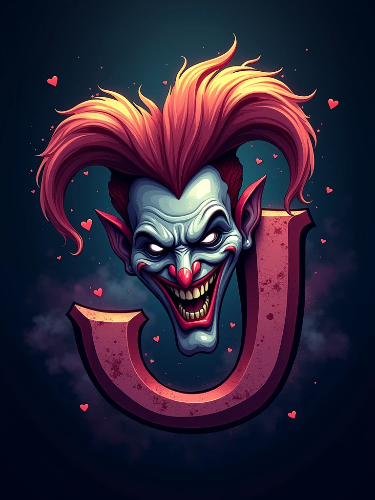 logo "snvaj" stylish letter logo front,background joker in letter front joker