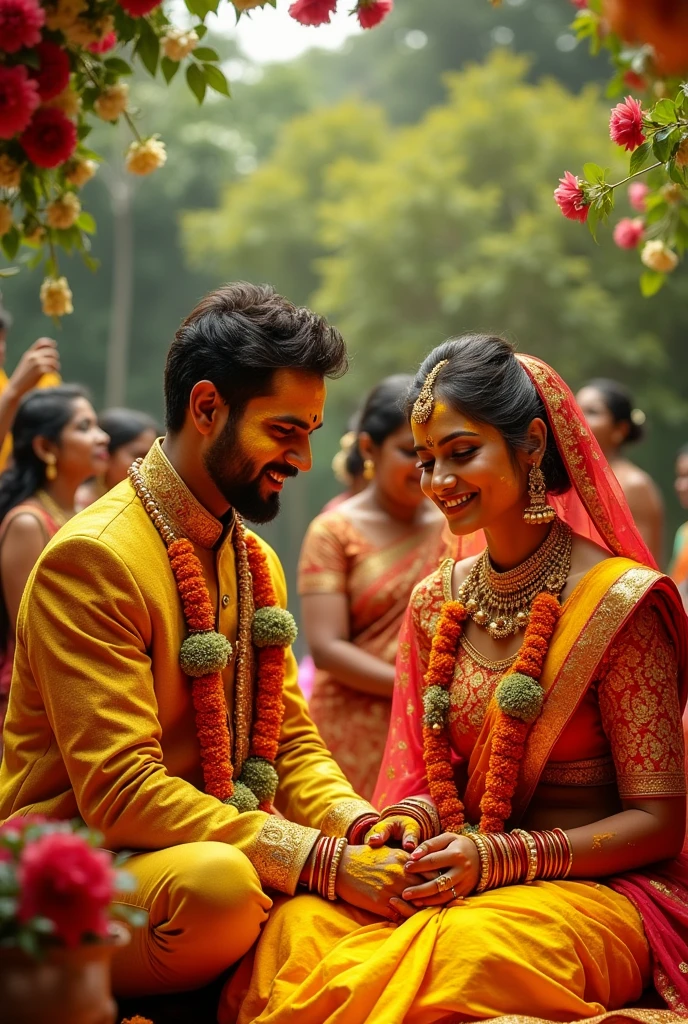 Wedding photos of Indian style haldi