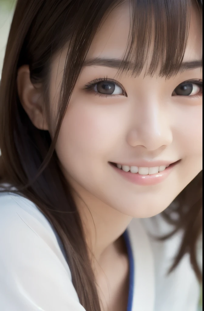 best quality, face focus, soft light, ultra high res, (photorealistic:1.4), RAW photo,(Shinozaki Ai), white skin, kawaii, 1 Japanese girl, solo, cute, (smile), (pupil, lights in the eyes), detailed beautiful face, Medium-sized breasts,(high resolution detail of human skin texture),(long hair),(portrait), upper body, white traditional kimono