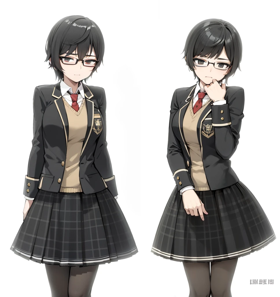 twins with short black hair and glasses