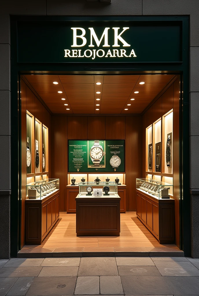 Create a slogan for a watch shop with a few Rolexes in the background, with the following name "BMK Relojoaria"