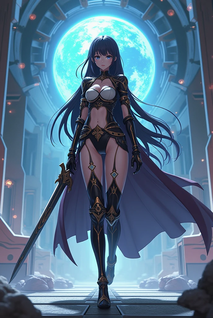 Two stunning female knights with detailed face, flawless features and slender figures vibrant multicolored hair, ample bosoms, huge breasts, detailed erect nipples, standing side by side, wearing sleek leather armor that reveals their toned midriffs, cleavage, and thighs, sexy stockings, (no panties:1.5), detailed vagina, (pussy juice:1.2). They stride confidently in high heels and don gloves, wielding a variety of weapons including swords, maces, axes, and shields. The scene exudes a sense of fantasy and takes place in an unpredictable location (NFSW).