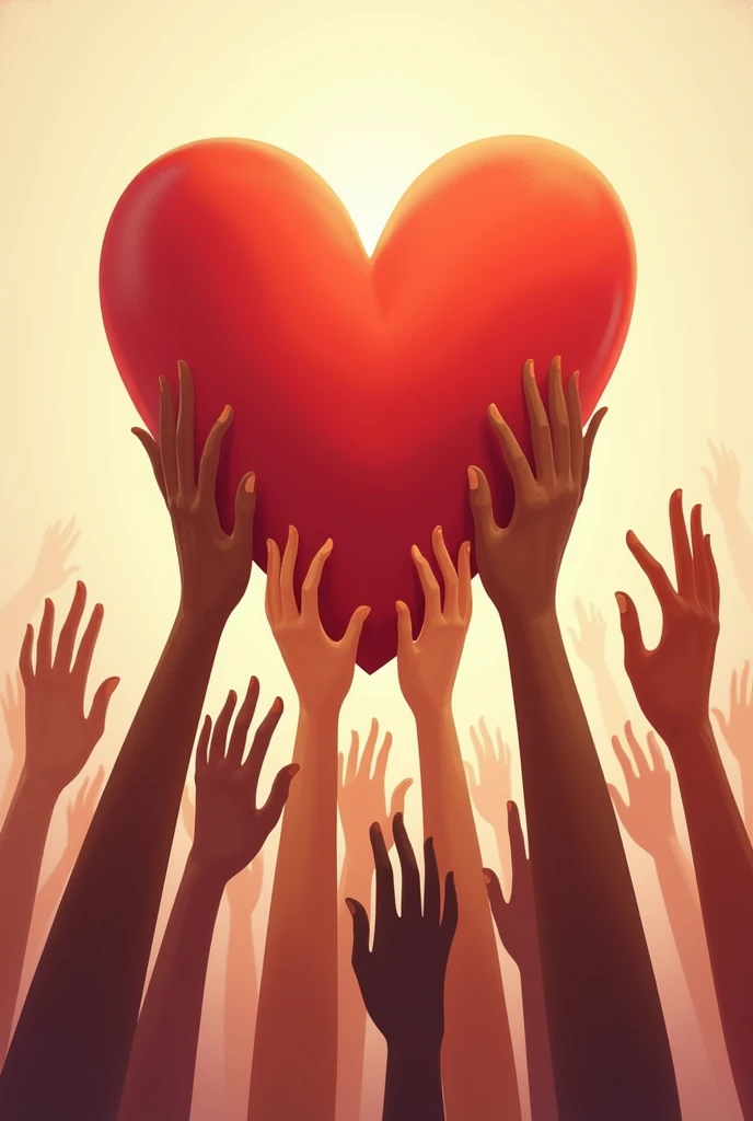 Picture: A big heart, which is held by many small hands (symbolizes community and cohesion)