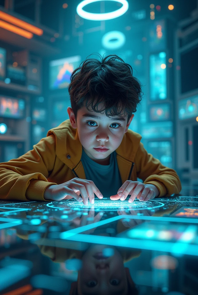 A boy with code and tech