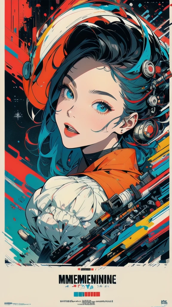 (((masterpiece, highest quality))),(((solo:1.2))),(((1girl:1.2))),32k wallpaper, very detailed, poster, vintage science fiction,(((((geometric cinematic movie poster))))), (bauhaus), shape,(((abstract))),(mid century modern),movie poster,(((((portfolio))))),(((((Close-up))))),(((((bust up))))),((((more various angle)))),(((highlight))),((((heterochromia)))),(((complete. detailed face))),(((Extremely talented))),(((((most complecated machine))))),(((((unlimited mechanic Workaholic))))),(((Absolutely detailed Mighty machines background))),(((Geiger counter))),(((Beautiful vibrant color scheme))),(((mouth wide open)))