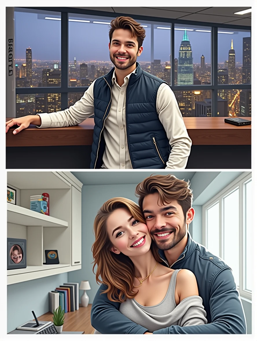 couple pic, profile pic size, merge both people in one picture, realistic features