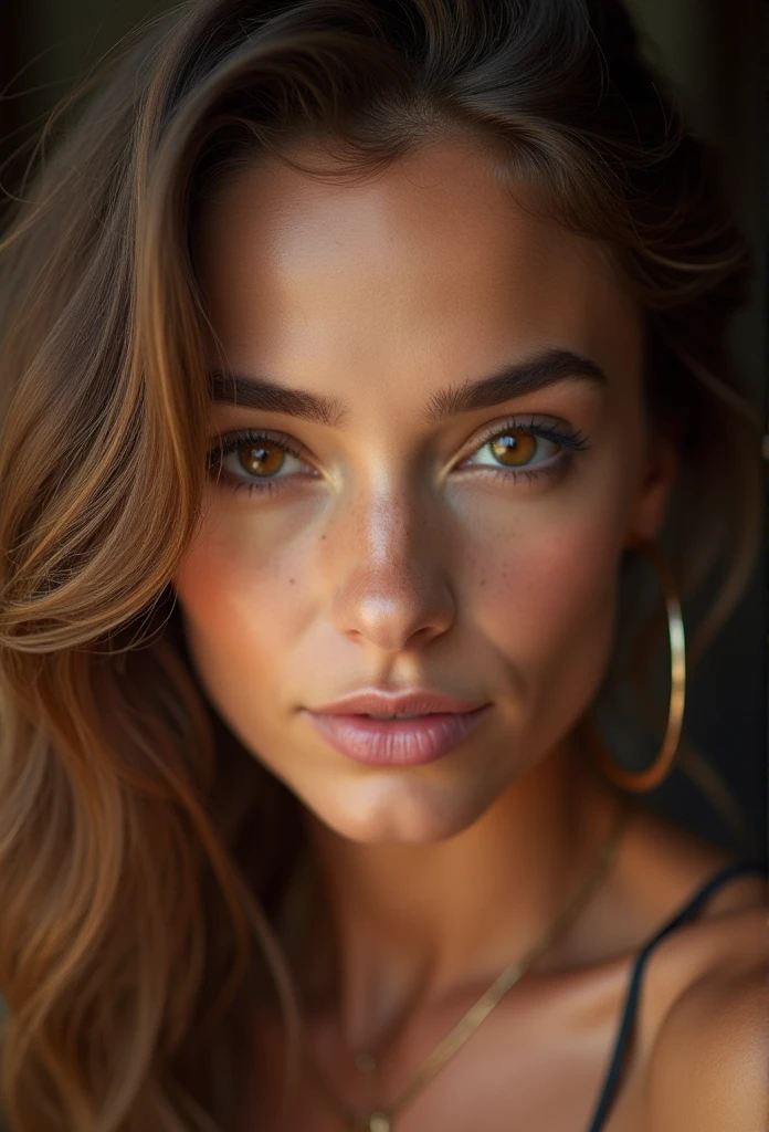 femme arafée avec , fille sexy aux yeux marrons, Portrait Sophie Mudd, cheveux bruns et grands yeux, selfie d'une jeune femme, yeux de la chambre, violette myers, sans maquillage, maquillage naturel, regarder directement la caméra, visage avec artgram, maquillage subtil, superbe photo de plein visage, DANS LE CLUB, clivage, Ultra réaliste