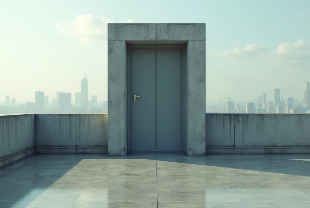 Door on the rooftop of the building
Directly in front
Closed
Unmanned
Door connected to the building