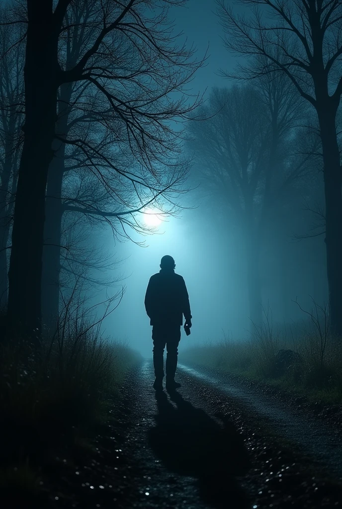 stops in a clear. The wind stops, and the night becomes eerily silent. Suddenly, shadows begin to move around him.