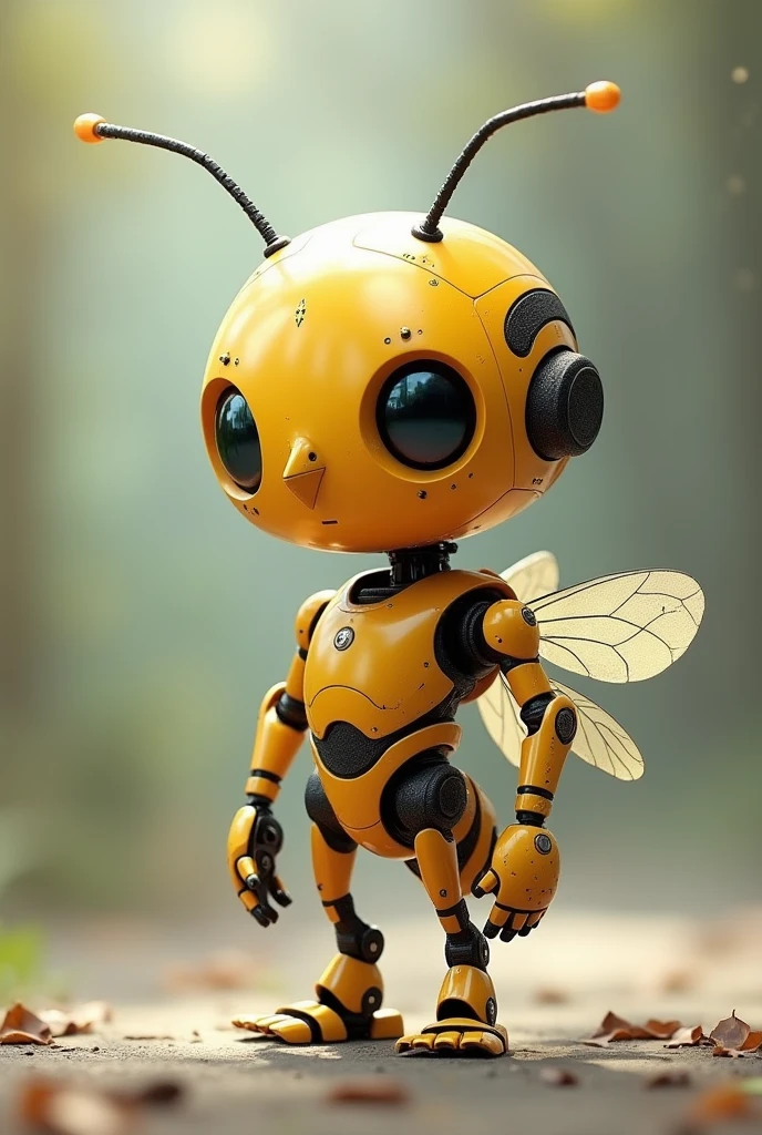 (digital art) A friendly, cute, childlike robot shaped like a humanoid mosquito with a pointed nose