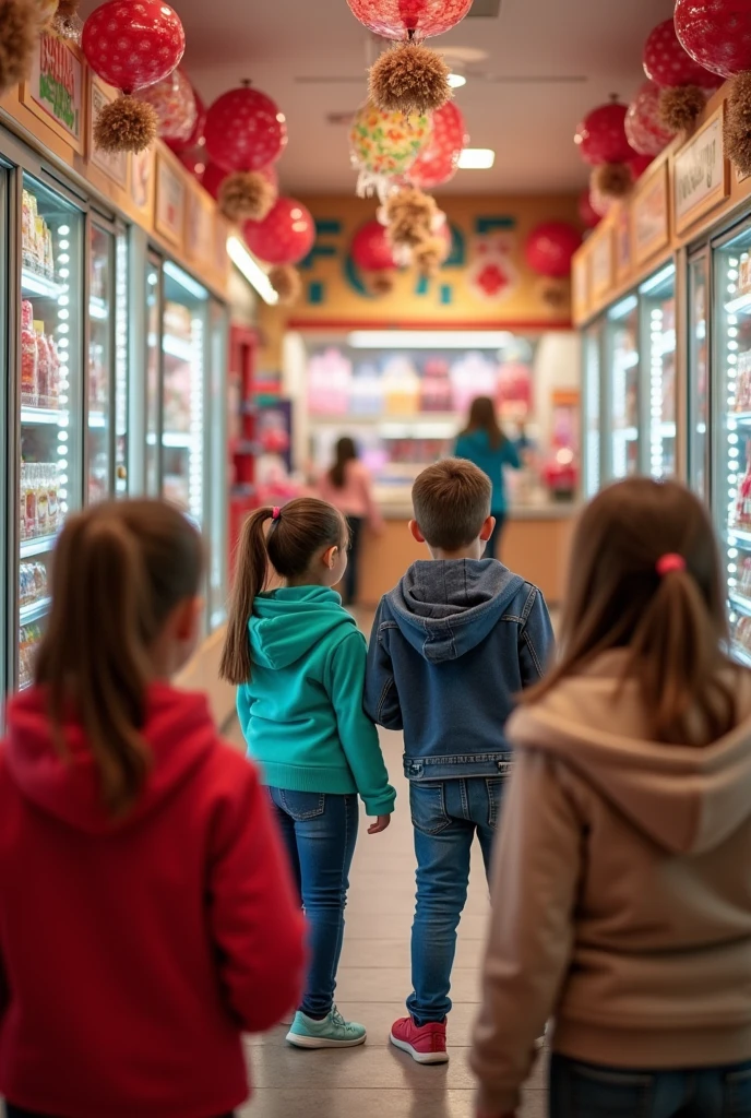 Children visiting a candy store