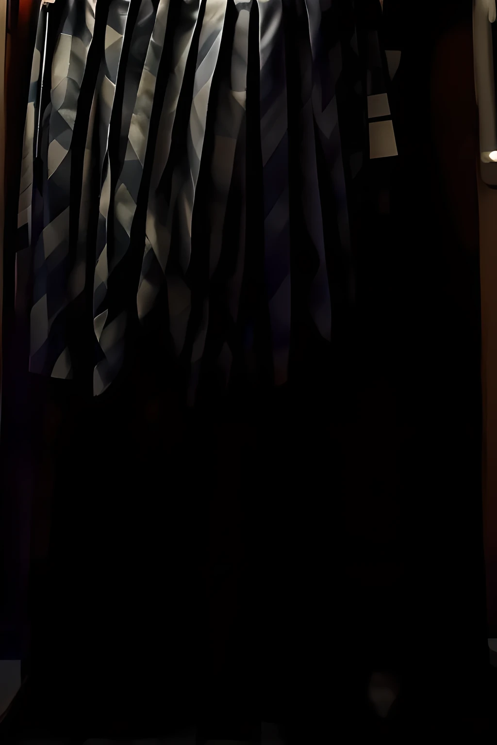 (highest quality, masterpiece, high resolution:1.2), 4K, Abstract, realistic, and fantastical art, (Many many hanged skirts: 1.5), (Full of hanged colorful many Japanese schools tartan-checkered pleated skirts in a train over every sheets: 1.5)