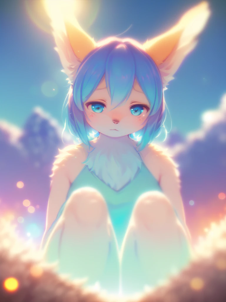 (Sumilux f1.4 24mm , low Latitude old color negative film , cross process , (bokeh), Long exposure , blur , flare, chromatic aberration , soft focus, (Shallow focus) , soft glow , Maximum aperture, high Key , Transparent depiction , Tyndall:1.3) , Fluffy woman , Fluffy foam on private parts , squat
