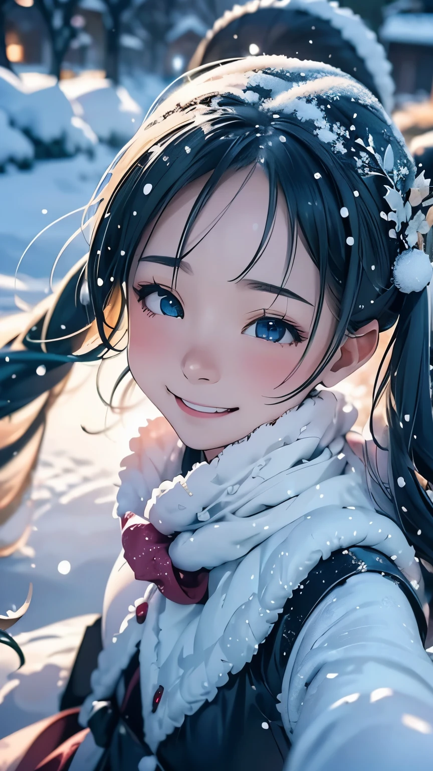 (masterpiece、Highest quality、Highest quality、Official Art、Beautiful and beautiful:1.2)、(One personの少女:1.3)Hatsune Miku、Twin tails、Big Breasts、Green Hair、Snow Scene、Snow powder、Smiling face close-up、Glossy Lips、Shining Eyes、Snow Girl、Snow costume、Cosplay、(Real、High resolution)、(One personの女の子)、Snow Girl、Close-up eyes、Japanese Girls、(Highest quality)、(Tabletop)、(One personの女の子)、One person、Beautiful girls、Perfect Face、dream-like、Very detailed airbrush art((Surreal))、Volumetric Lighting、(Highest quality)、Super detailed、(Structure of movement:1.4)、Very complex and colorful details、(Bright lighting)、moving composition、Ray Tracing、The mirror reflects light、Shallow depth of field、Super detailed、Exposure Blending、Hum、Her eyes shine deeply pink、Snow falling in the background、Snowy mountains are shining