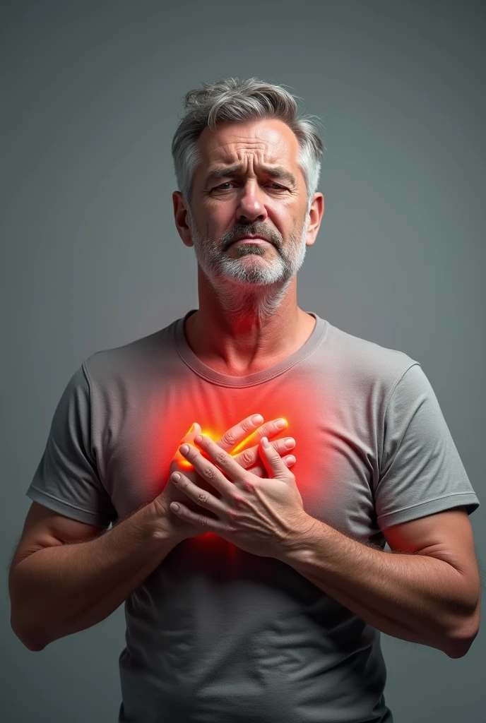 Man having angina pectoris pain