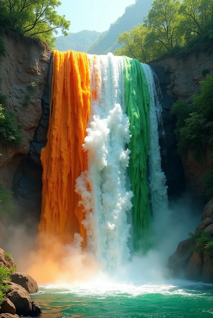 Indian flag colour waterfall