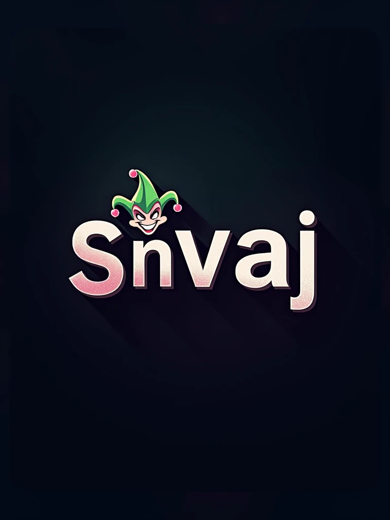 logo "snvaj" stylish letter logo front,background joker in letter front joker