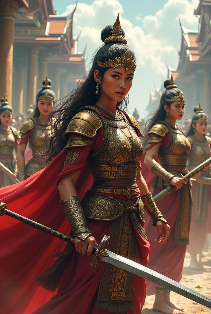 Thai women's battle outfits from the Ayutthaya period