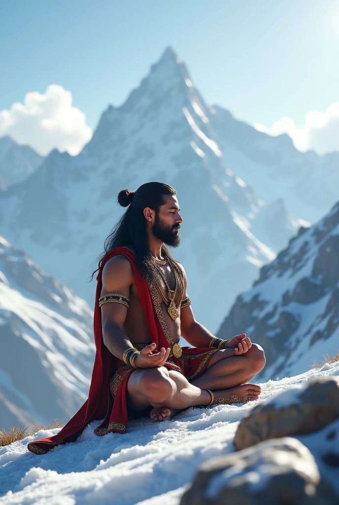 Lord Shiva doing Natraz on mount kailash and energy being released from body of lord Shiva