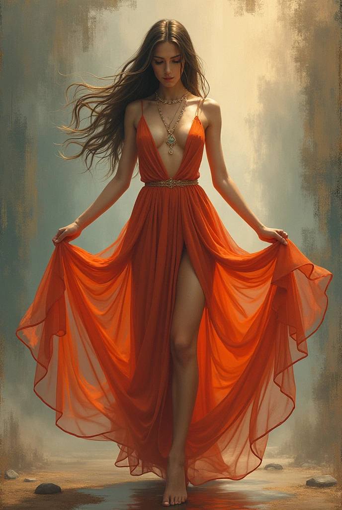 1 girl,(upper_Body:1.2),long legs,an extremely best quality,masterpiece,center,long hair,photo..,(best quality),((masterpiece)),Extremely detailed 8K wallpapers,(extremely delicate and beautiful),jewelry,necklace,elegant posture,mural,Spread legs,Take off the skirt,