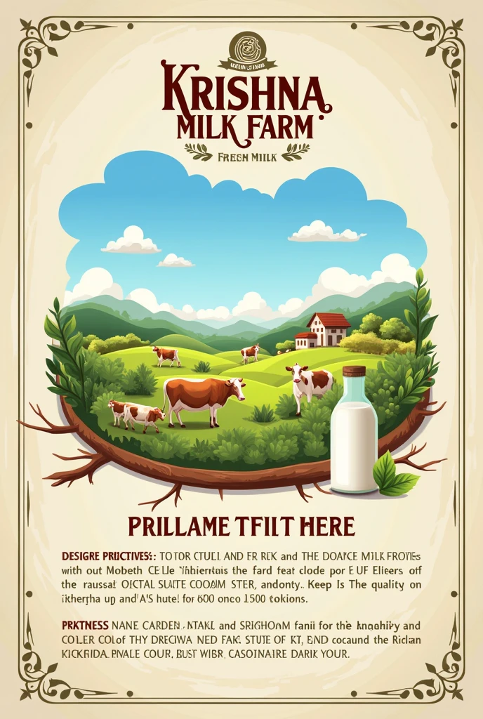 Pamphlets for krishna milk farm business