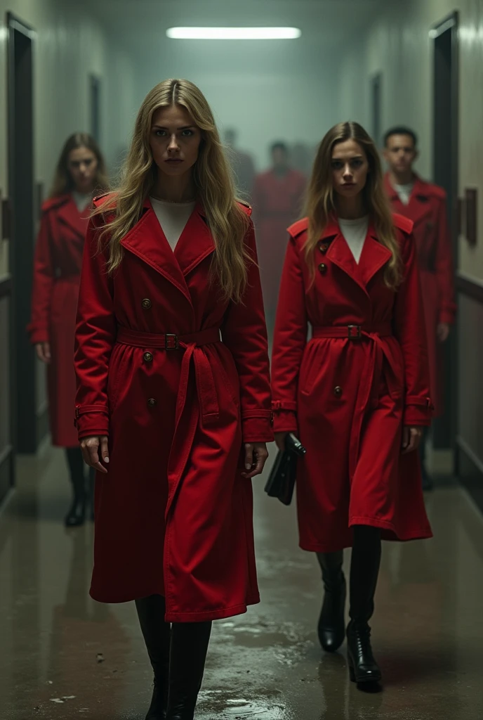 Heidi Klum and her 16 Old doughter in red Trenchcoat work as Slave as cleaner 