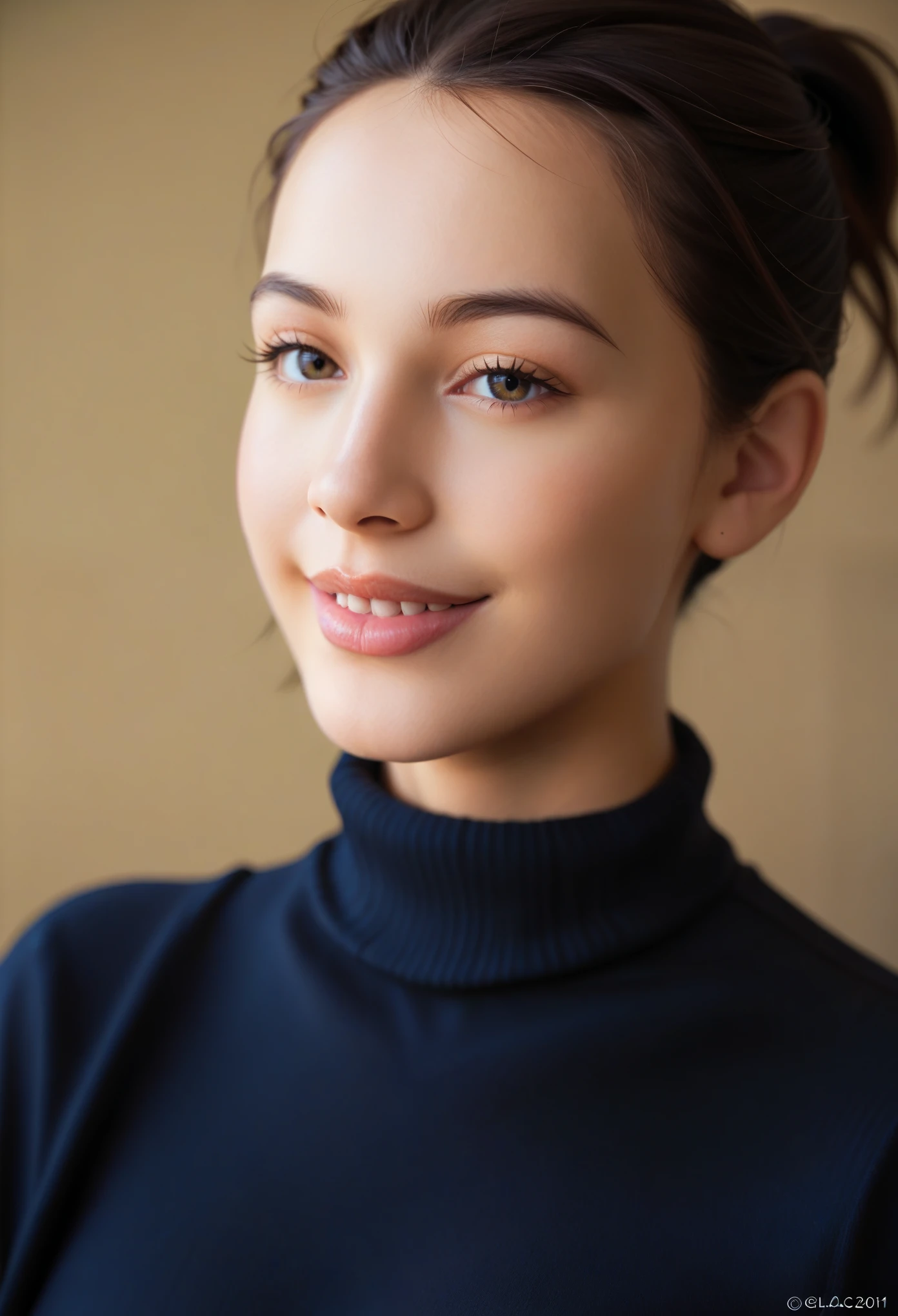 Highest quality, 超High resolution, (Realistic:1.4),Sunset Light, ponytail, Japanese women, Detailed Photos, smile, sexy, Black Shirt, To the camera, close (masterpiece: 1.3), (8k, Realistic, Highest quality: 1.4), (One girl), Beautiful Face, (Realistic Face), (Black Hair, short hair: 1.3), Beautiful hairstyle, Realistic eyes, Beautiful details in the eyes, (Realistic Skin), Beautiful Skin, (sweater), Absurd, Charm, 超High resolution, Ultra-realistic, High resolution, Golden Ratio