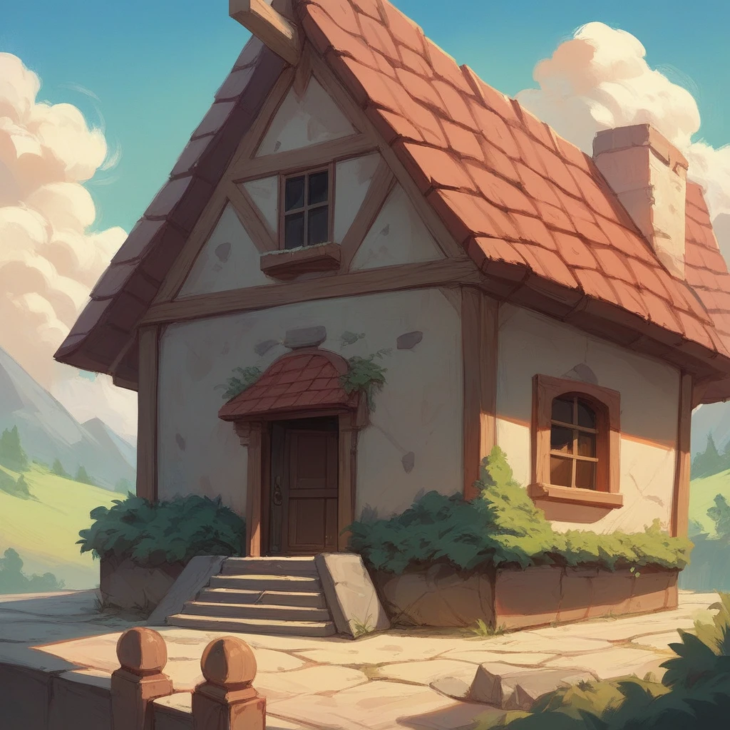 A stone is on the roof of a resident's house