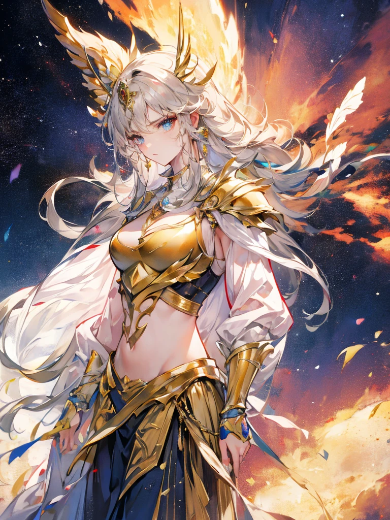Saint Seiya,Gold Armor,Movie Light,Realistic,highly detailed,bright, universe, nebula, detailed, Ultra-realistic, Beautiful backgrounds are trending, bright background, Attention to detail,8k --niji 5 --style expressive --s 400